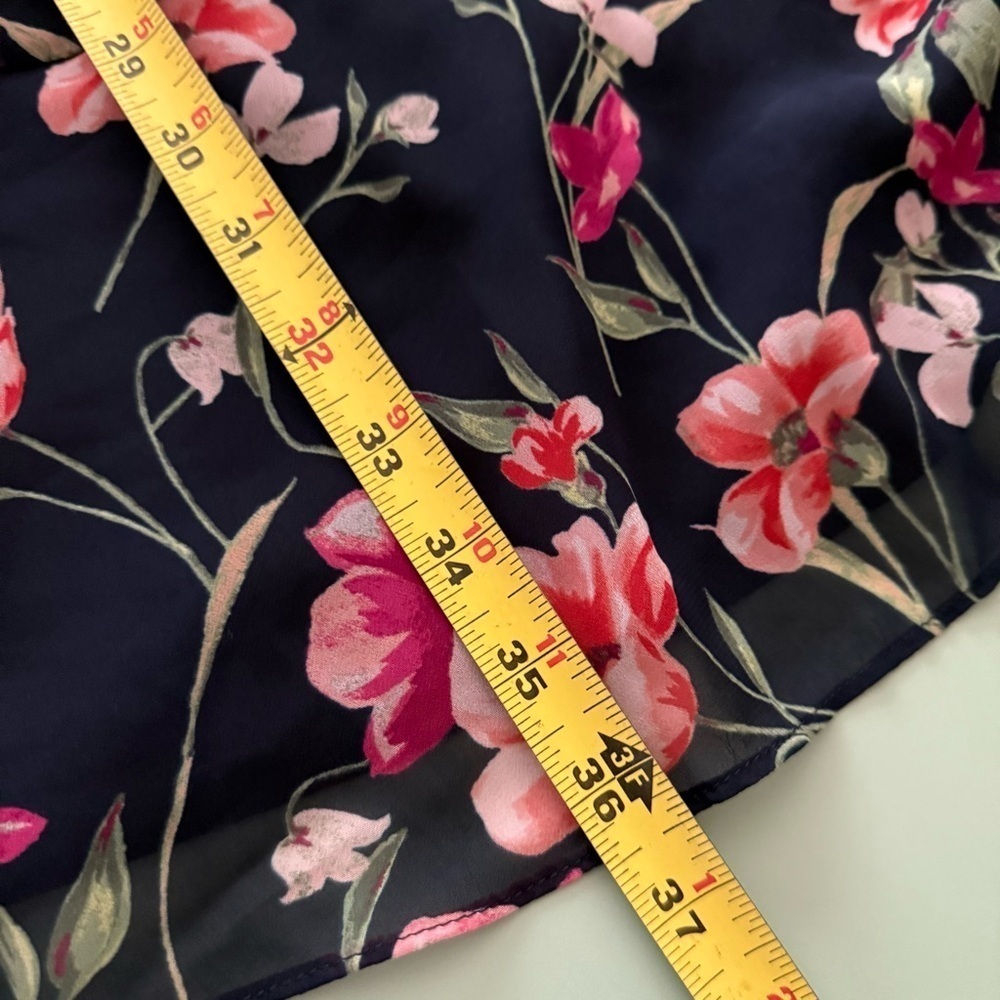 Lauren Ralph Lauren Floral Print Ruffle Dress – Navy and Pink Womens Size 12 - Picture 9 of 14